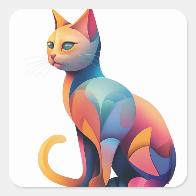 Colourful Cat Stickers (Front)