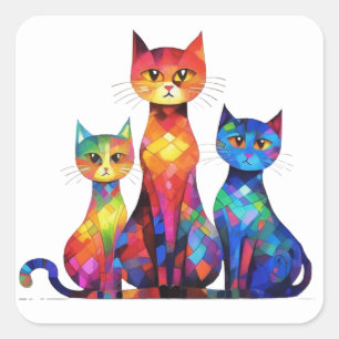 Colourful Cat Stickers