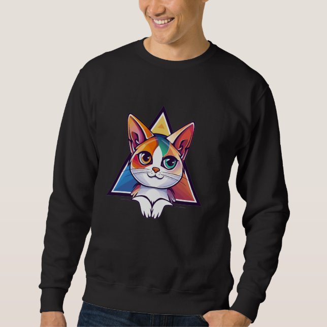 Colourful Cat Sweatshirt (Front)