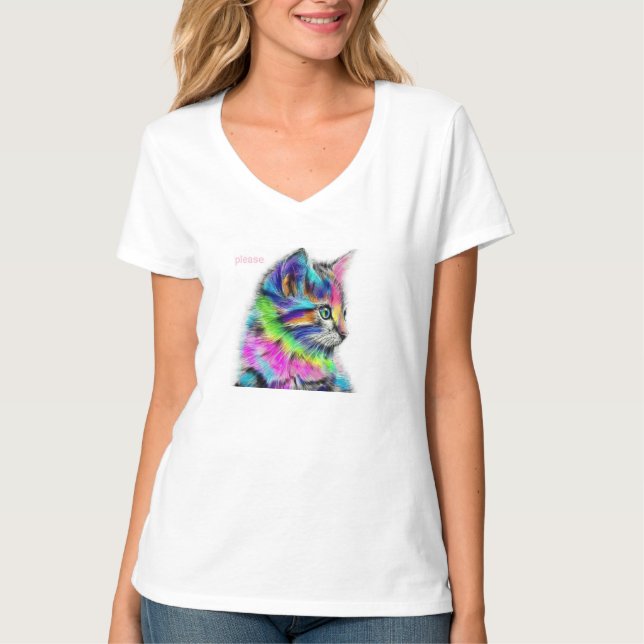 Colourful Cat T-Shirt (Front)