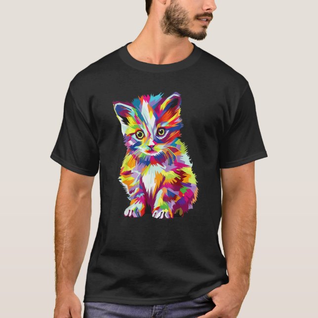 Colourful Cat T-Shirt (Front)