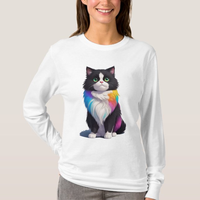 Colourful Cat  T-Shirt (Front)