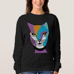 Colourful Cat Woman Illustration Sweatshirt