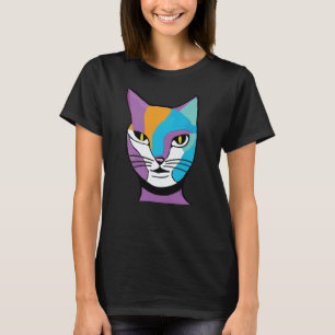 Colourful Cat Woman Illustration T-Shirt