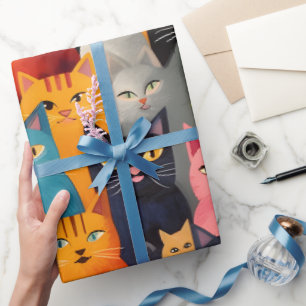 Colourful Cat Wrapping Paper