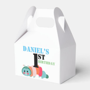 Colourful Caterpillar First Birthday Favour Box