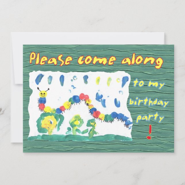 Colourful Caterpillar Invitation (Front)