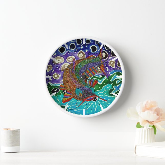 Colourful Catfish Clock (Home)