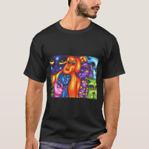 colourful cats and dogs abstract original art T-Shirt