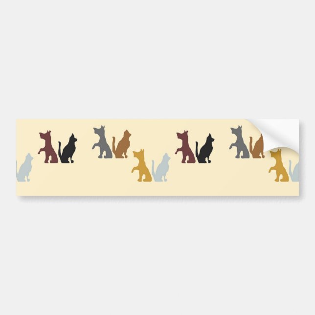 Colourful cats and dogs pattern bumper sticker (Front)