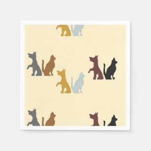 Colourful cats and dogs pattern napkin
