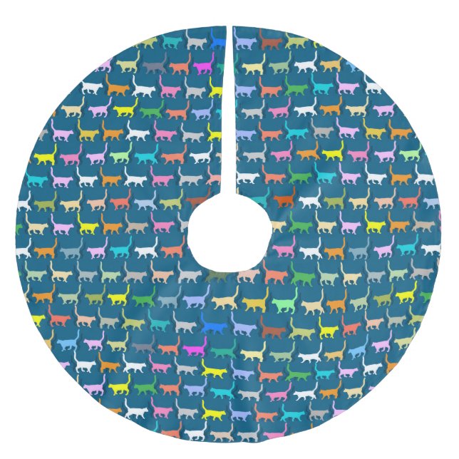 Colourful Cats - Christmas Tree Skirt (Front)