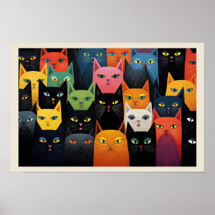 Colourful Cats Colourful Cat Attitude Poster