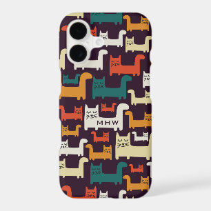 Colourful Cats custom monogram phone cases