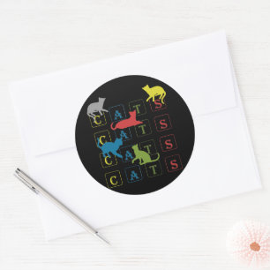 Colourful Cats For Cat Lovers and Cat Owners Classic Round Sticker