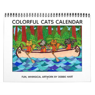 Colourful Cats Fun Cute Whimsical 2022 Kitty Art Calendar