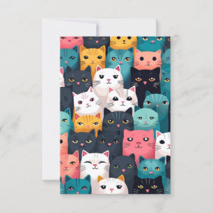 Colourful cats invitation