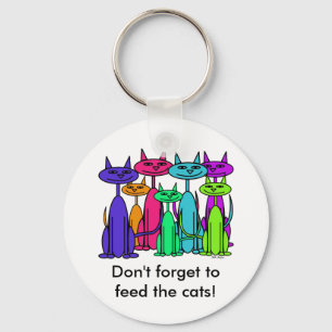 Colourful Cats Keychain