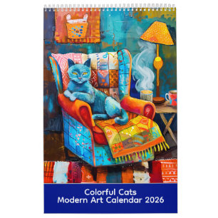 Colourful Cats – Modern Art Calendar 2026