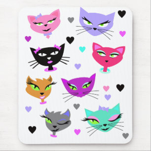 Colourful Cats Mouse Pad