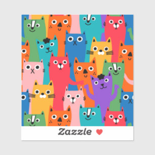 Colourful cats pattern