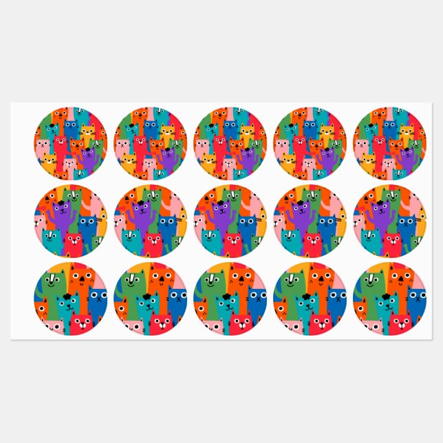 Colourful cats pattern (Sheet)