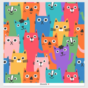 Colourful cats pattern