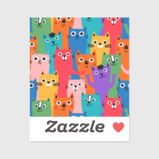 Colourful cats pattern
