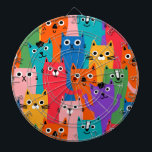 Colourful cats pattern dartboard<br><div class="desc">-</div>