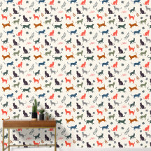 Colourful Cats Pattern Elegant Cream Trendy Chic