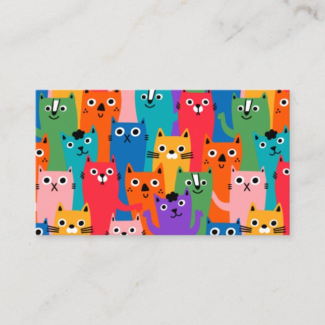 Colourful cats pattern enclosure card (Front)