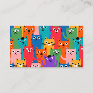 Colourful cats pattern enclosure card