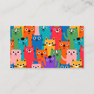 Colourful cats pattern enclosure card