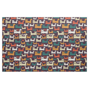 Colourful Cats Pattern fabric