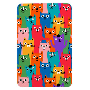 Colourful cats pattern magnet