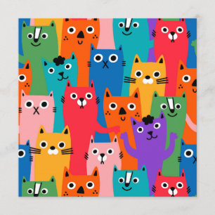 Colourful cats pattern menu