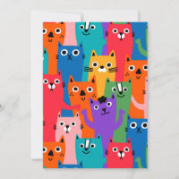 Colourful cats pattern