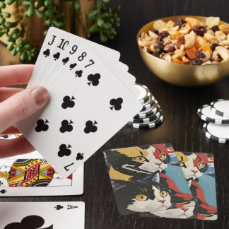 Colourful Cats  Playing Cards