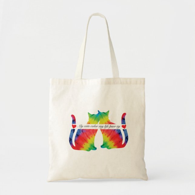 Colourful cats tote bag (Front)