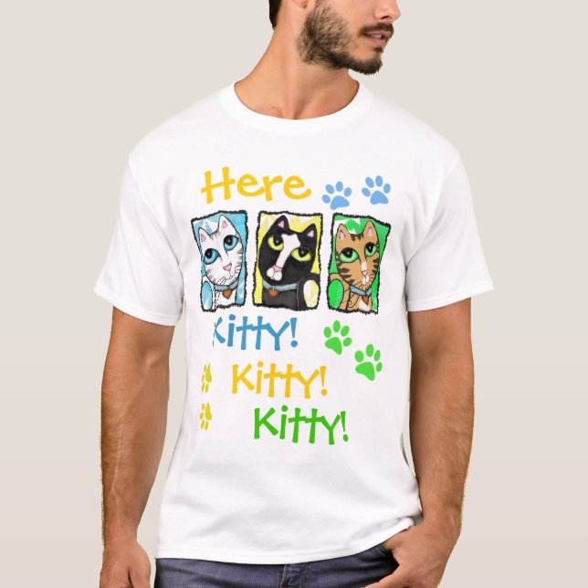 Colourful Cats Triptych Kids T-Shirt (Front)