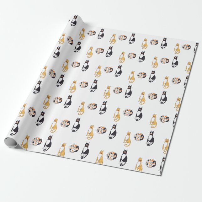 colourful cats wrapping paper (Unrolled)