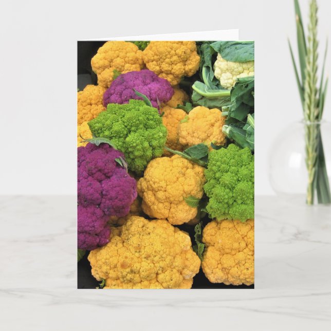 Colourful Cauliflower, Autumn Decor Card (Front)