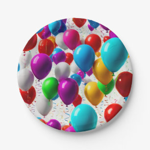 Colourful Celebration Balloon Design Paper Plate