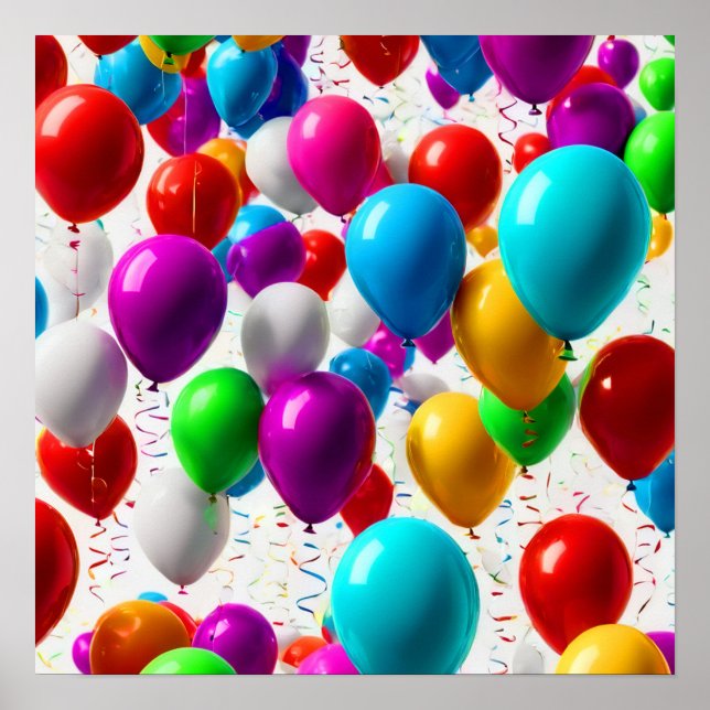 Colourful Celebration Balloon Design Poster (Front)
