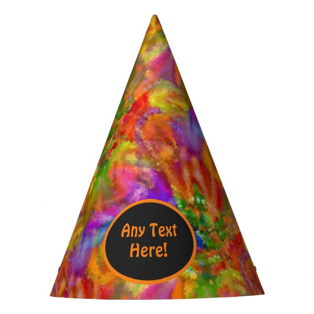 Colourful Celebration Fireworks - add name / text Party Hat (Front)