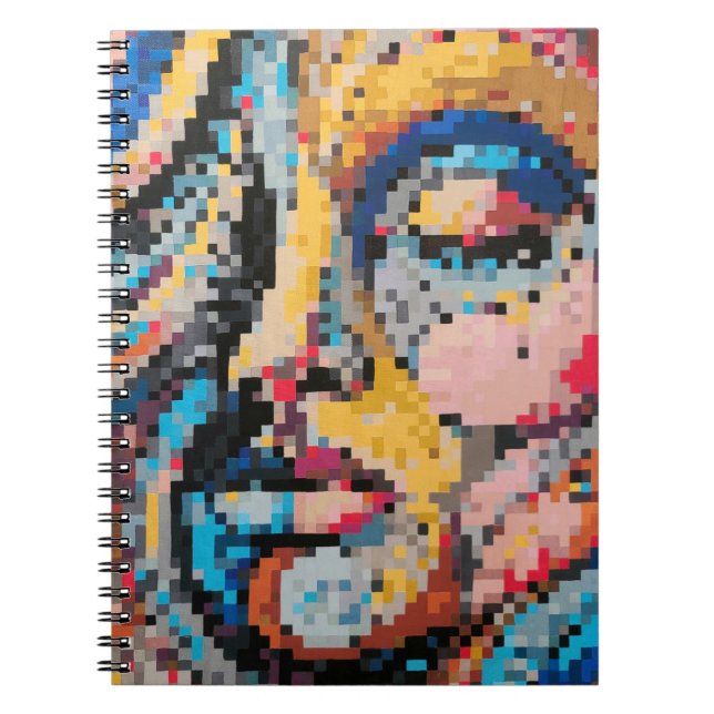 Colourful Celebration in Pixel Style Notebook (Front)