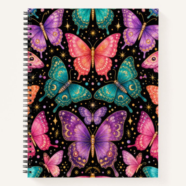 Colourful Celestial Butterfly Notebook (Front)