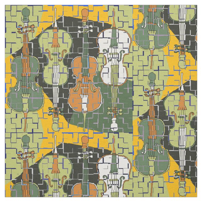 Colourful Cello Pattern Fabric (Swatch)