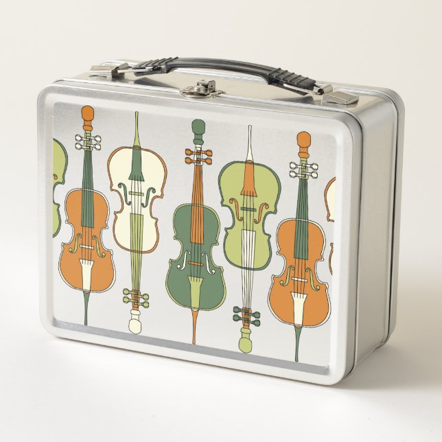 Colourful Cello Pattern  Metal Lunch Box (Front)