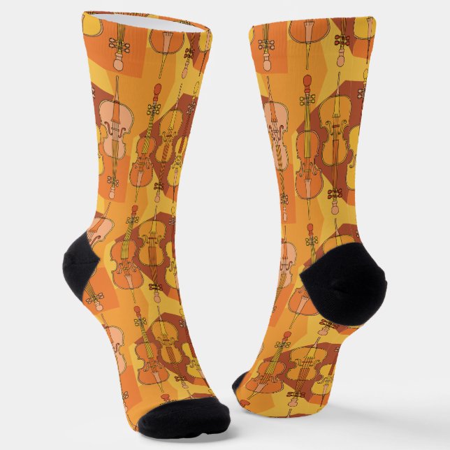 Colourful Cello Pattern Socks (Angled)